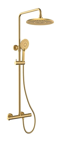 Душевая система Kaiser Serio с термостатом шлифованное золото 05577-3 Душевая система Kaiser Serio с термостатом шлифованное золото 05577-3