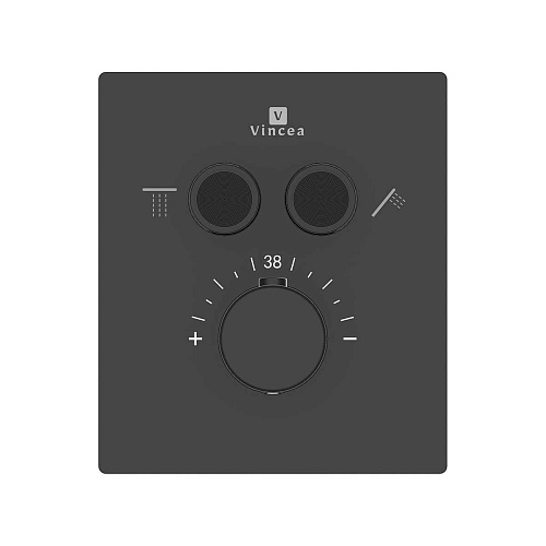 Смеситель для душа Vincea VSCV-321T-MMB двухфункциональный, термостатический, черный Смеситель для душа Vincea VSCV-321T-MMB двухфункциональный, термостатический, черный