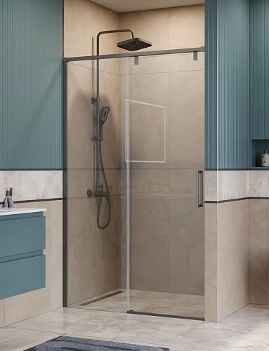 Душевая дверь BelBagno SOFT_CLOSE-1-BF-1-120-C-GM 120 см, профиль оружейная сталь, стекло прозрачное Душевая дверь BelBagno SOFT_CLOSE-1-BF-1-120-C-GM 120 см, профиль оружейная сталь, стекло прозрачное