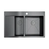 Кухонная мойка Omoikiri Akisame 78-2-GM-R нерж.сталь/вороненая сталь 4973102