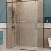 Душевой уголок BelBagno SOFT_CLOSE-1-AH-1-140/90-C-GM 140x90 см, профиль оружейная сталь, стекло прозрачное Душевой уголок BelBagno SOFT_CLOSE-1-AH-1-140/90-C-GM 140x90 см, профиль оружейная сталь, стекло прозрачное