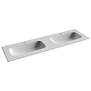 Картинка анонса товара «раковина ceramica nova grace cn7023 мебельная 1610x457x137 с двумя чашами и отверстиями под смеситель белый»