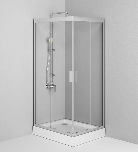 Душевой уголок AM.PM Gem W90G-404-100280-MT 100х80 стекло прозрачное, профиль серебро матовое Душевой уголок AM.PM Gem W90G-404-100280-MT 100х80 стекло прозрачное, профиль серебро матовое