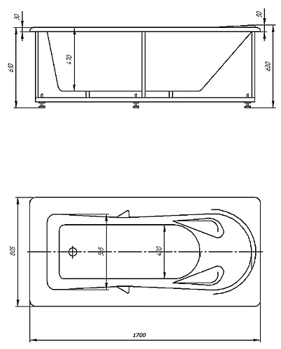 Акриловая ванна Aquatek Леда пустая без фронтального экрана LED170-0000047 Акриловая ванна Aquatek Леда пустая без фронтального экрана LED170-0000047
