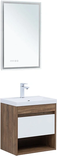 Тумба под раковину Aquanet Тренд 50 00345116 дуб рустикальный/белый сатин Тумба под раковину Aquanet Тренд 50 00345116 дуб рустикальный/белый сатин