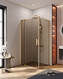 Душевой уголок CEZARES SLIDER-AH-1-80-100/110-BR-BORO 100-110x80см стекло тонированное (бронза), профиль брашированное золото Душевой уголок CEZARES SLIDER-AH-1-80-100/110-BR-BORO 100-110x80см стекло тонированное (бронза), профиль брашированное золото