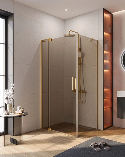 Душевой уголок CEZARES SLIDER-AH-1-100-70/80-BR-BORO 70-80x100см стекло тонированное (бронза), профиль брашированное золото Душевой уголок CEZARES SLIDER-AH-1-100-70/80-BR-BORO 70-80x100см стекло тонированное (бронза), профиль брашированное золото