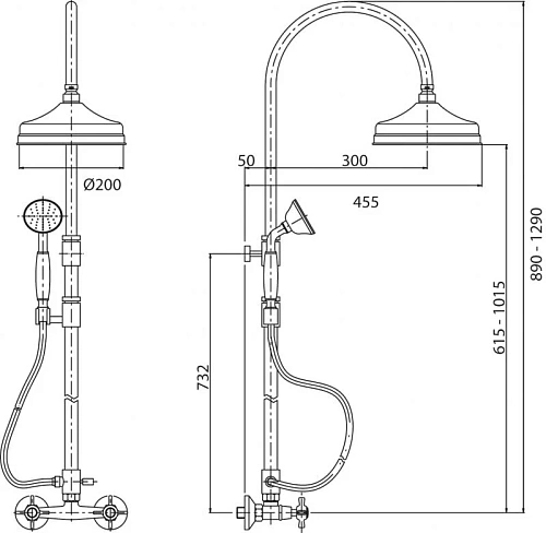 Душевая система CEZARES LORD-CD-03/24-Bi Душевая система CEZARES LORD-CD-03/24-Bi