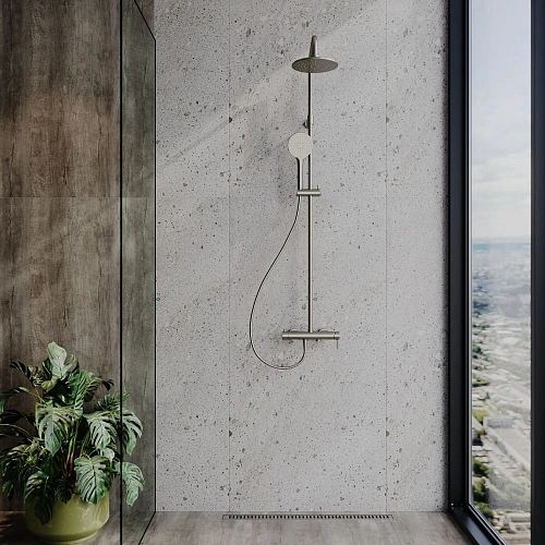 Душевая система AQUAme AQM8011BN никель шлифованный Душевая система AQUAme AQM8011BN никель шлифованный