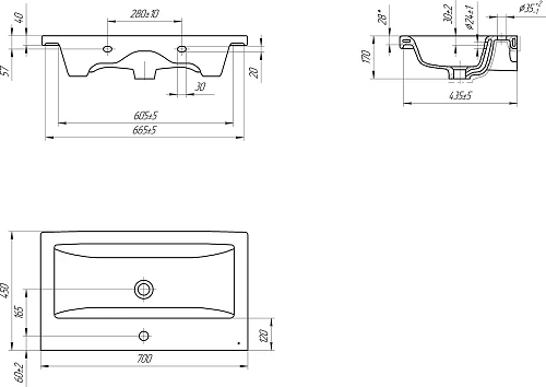 Тумба с раковиной DIWO Самара 70 дуб скандинавский, подвесная , с накладной раковиной , под дерево 4 462075 Тумба с раковиной DIWO Самара 70 дуб скандинавский, подвесная , с накладной раковиной , под дерево 4 462075