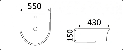 Раковина CeramaLux 78370C подвесная, белый Раковина CeramaLux 78370C подвесная, белый