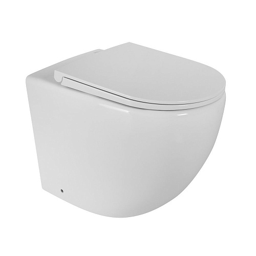 Унитаз приставной BelBagno SFERA-R BB2141CBR/BB902SC безободковый с сиденьем Унитаз приставной BelBagno SFERA-R BB2141CBR/BB902SC безободковый с сиденьем