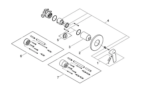 Смеситель для душа GROHE BauFlow (внешняя и встраиваемая части), хром (29046000) Смеситель для душа GROHE BauFlow (внешняя и встраиваемая части), хром (29046000)