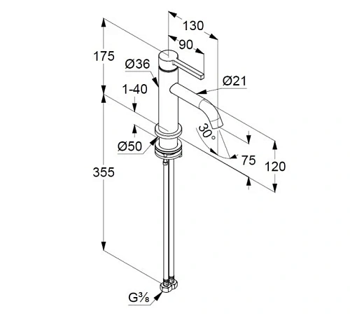 Смеситель для раковины Kludi NOVA FONTE 200283915 черный матовый Смеситель для раковины Kludi NOVA FONTE 200283915 черный матовый