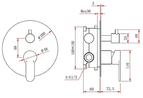 Душевая система BERGES VENTAS 2R BLACK, черный матовый 073004 Душевая система BERGES VENTAS 2R BLACK, черный матовый 073004