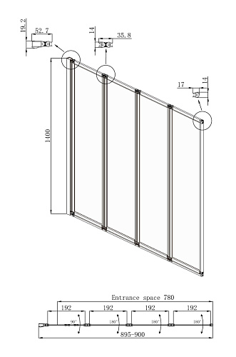 Шторка на ванну Ambassador Bath Screens 16041110L (900x1400) Шторка на ванну Ambassador Bath Screens 16041110L (900x1400)