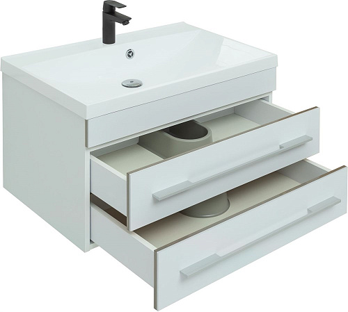 Тумба под раковину Aquanet Верона 75 белый (подвесная 2 ящика) 00176669 Тумба под раковину Aquanet Верона 75 белый (подвесная 2 ящика) 00176669