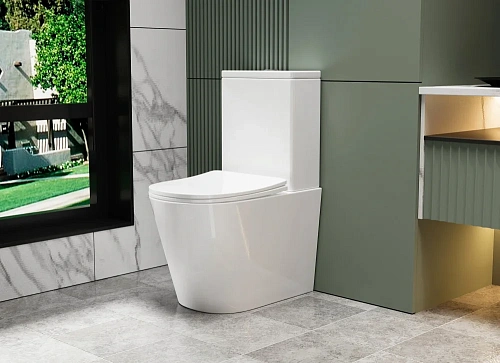 Унитаз напольный ABBER Bequem AC1112T компакт белый, безободковый, смыв торнадо Унитаз напольный ABBER Bequem AC1112T компакт белый, безободковый, смыв торнадо