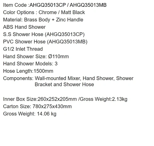 Смеситель для душа ARROW AHGQ35013CP хром Смеситель для душа ARROW AHGQ35013CP хром