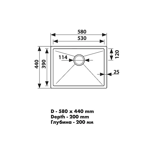 Кухонная мойка Kaiser KSM-5844 44x58x20 сталь Кухонная мойка Kaiser KSM-5844 44x58x20 сталь