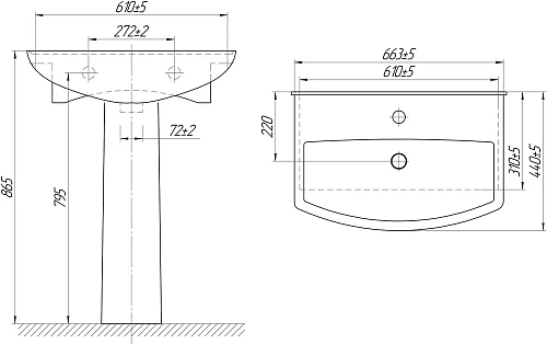 Комплект мебели DIWO Муром 70 подвесная, с сифоном 579851 Комплект мебели DIWO Муром 70 подвесная, с сифоном 579851