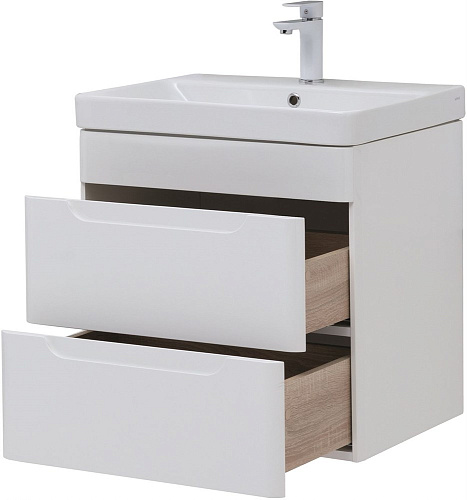 Тумба под раковину Aquanet София 60 белый глянец (2 ящика) 00288905 Тумба под раковину Aquanet София 60 белый глянец (2 ящика) 00288905