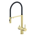 Смеситель для кухни Wonzon & Woghand с гибким изливом и подключением фильтра, брашированное золото (WW-88458009-BG) Смеситель для кухни Wonzon & Woghand с гибким изливом и подключением фильтра, брашированное золото (WW-88458009-BG)