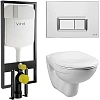 Комплект унитаза с инсталляцией Vitra Normus 9773B003-7200 сиденье микролифт, клавиша смыва хром