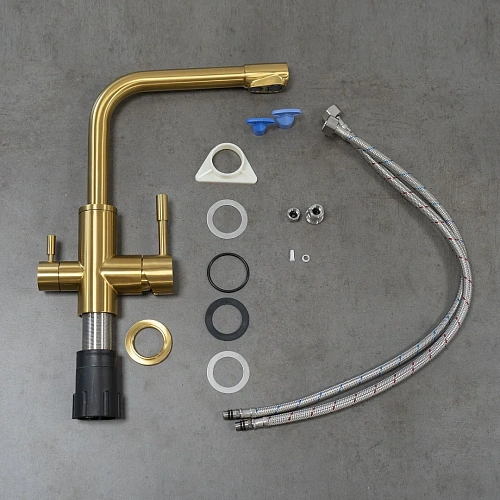 Смеситель для кухни Lemark Expert LM5061G с подключением к фильтру, золото Смеситель для кухни Lemark Expert LM5061G с подключением к фильтру, золото