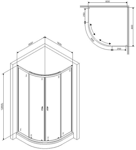 Душевой уголок AM.PM X-Joy Twin Slide W88G-205-080MT 80x80 без поддона, профиль матовый хром, стекло Душевой уголок AM.PM X-Joy Twin Slide W88G-205-080MT 80x80 без поддона, профиль матовый хром, стекло