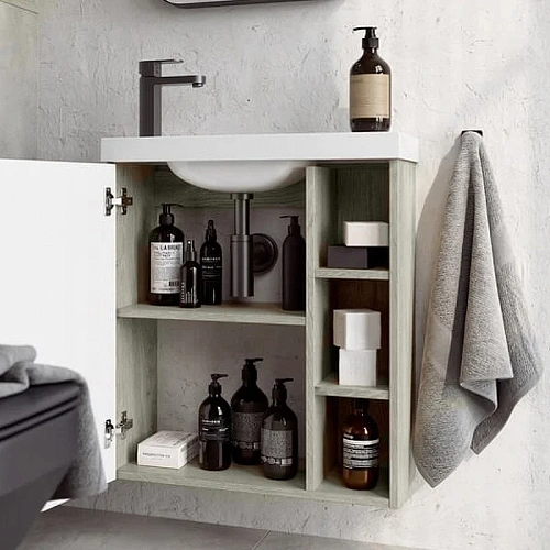 Корпус тумбы под раковину Aqwella Alba 60 L ALB0106LLS подвесной камень натуральный 600х700х250 мм Корпус тумбы под раковину Aqwella Alba 60 L ALB0106LLS подвесной камень натуральный 600х700х250 мм