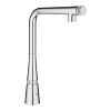 Картинка анонса товара «смеситель для кухни grohe zedra smartcontrol, суперсталь (31593dc2) с выдвижным l-образным изливом»