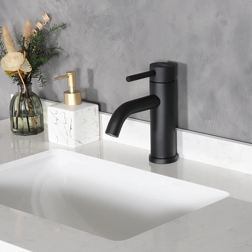 Смеситель для раковины Gid Inga SS096-BM-K SS096BMK черный матовый Смеситель для раковины Gid Inga SS096-BM-K SS096BMK черный матовый