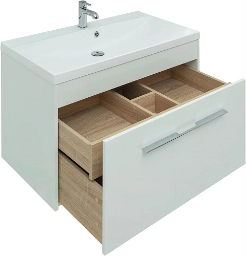 Тумба под раковину Aquanet Августа 90 белый (ручка хром) 00274019 Тумба под раковину Aquanet Августа 90 белый (ручка хром) 00274019