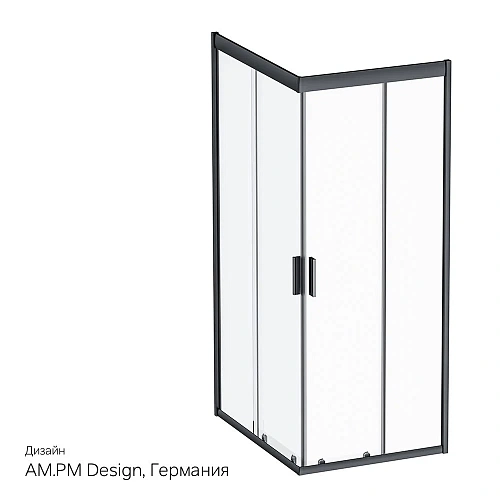 Душевой уголок AM.PM Gem S W93G-404-100280-BT 100х80 стекло прозрачное, профиль черный матовый Душевой уголок AM.PM Gem S W93G-404-100280-BT 100х80 стекло прозрачное, профиль черный матовый