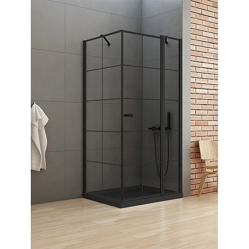 Душевой уголок NEW TRENDY NEW SOLEO BLACK R 90x90x195 K-0581 (черный) Душевой уголок NEW TRENDY NEW SOLEO BLACK R 90x90x195 K-0581 (черный)