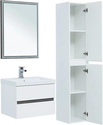 Тумба под раковину Aquanet Беркли 60 белый/дуб рошелье 00254289 Тумба под раковину Aquanet Беркли 60 белый/дуб рошелье 00254289