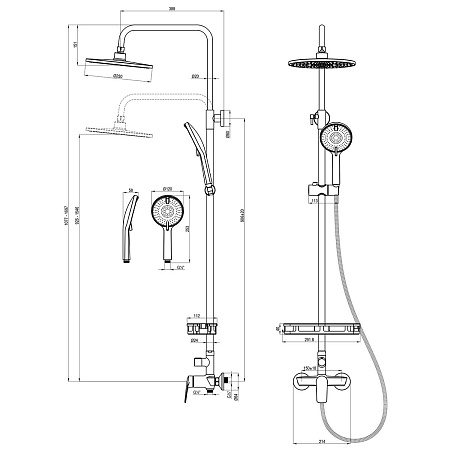 Душевая система Lemark Verba LM11460C с регулируемой высотой штанги, хром Душевая система Lemark Verba LM11460C с регулируемой высотой штанги, хром