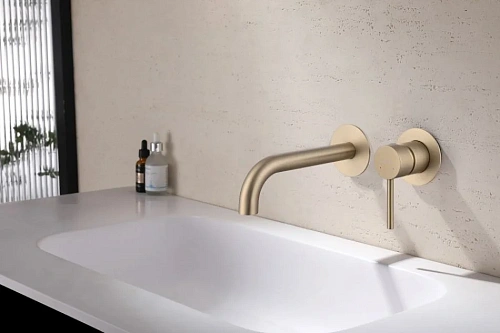 Смеситель для раковины ABBER Wasser Kreis AF8112G скрытого монтажа, золото матовое Смеситель для раковины ABBER Wasser Kreis AF8112G скрытого монтажа, золото матовое