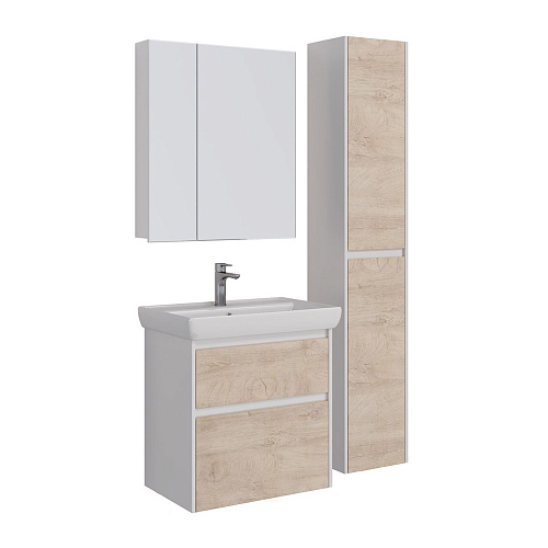 Тумба под раковину Lemark COMBI 70 см подвесная/напольная, дуб кантри/белый LM03C70T-dub Тумба под раковину Lemark COMBI 70 см подвесная/напольная, дуб кантри/белый LM03C70T-dub