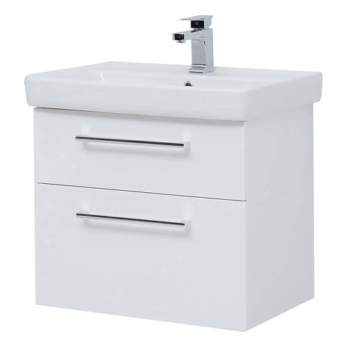 Тумба под раковину DREJA Q MAX, 60 см, подвесная, 2 ящика, белый глянец 77.0003W Тумба под раковину DREJA Q MAX, 60 см, подвесная, 2 ящика, белый глянец 77.0003W