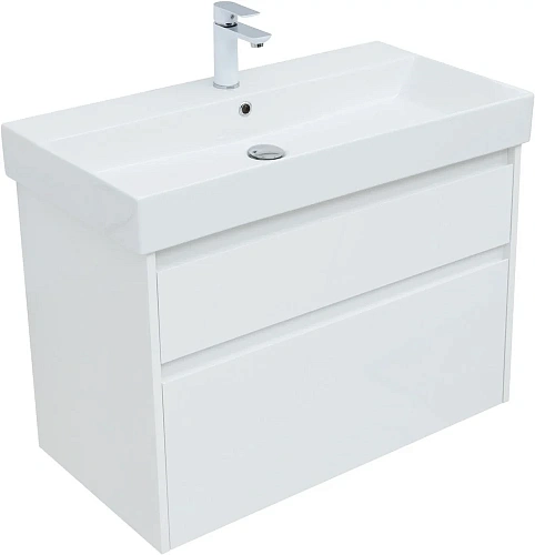 Тумба под раковину Aquanet Nova Lite 85 белый глянец, 2 ящика 00249936 Тумба под раковину Aquanet Nova Lite 85 белый глянец, 2 ящика 00249936