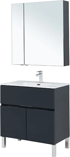 Комплект мебели Aquanet Алвита New 80 1 ящик, 2 дверцы, антрацит 00274215 Комплект мебели Aquanet Алвита New 80 1 ящик, 2 дверцы, антрацит 00274215