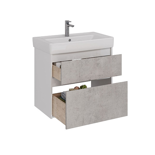 Тумба под раковину Lemark COMBI 80 см подвесная/напольная, бетон/белый LM03C80T-Beton Тумба под раковину Lemark COMBI 80 см подвесная/напольная, бетон/белый LM03C80T-Beton