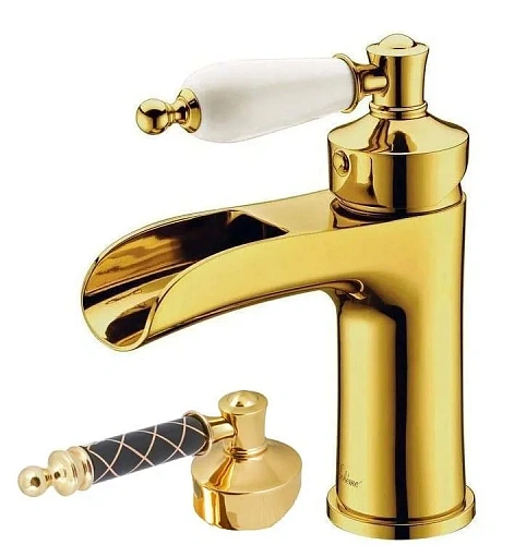 Смеситель для раковины Boheme Vogue 211-MR-B золото Murano, черное Смеситель для раковины Boheme Vogue 211-MR-B золото Murano, черное