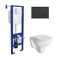 Комплект инсталляции BERGES ATOM 410 с клавишей смыва Atom Line черная Soft Touch, унитазом подвесной Gamma с сиденьем с микролифтом, быстросъем 043313 Комплект инсталляции BERGES ATOM 410 с клавишей смыва Atom Line черная Soft Touch, унитазом подвесной Gamma с сиденьем с микролифтом, быстросъем 043313