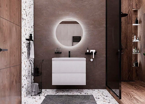 Тумба с раковиной Эстет Vegas Wave 105 ФР-00018145 800х450 подвесная 2 ящика Тумба с раковиной Эстет Vegas Wave 105 ФР-00018145 800х450 подвесная 2 ящика