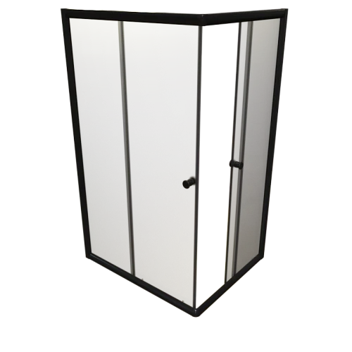 Душевой уголок Radomir Дрим 100х110 1-03-6-1-0-1231 прямоугольный, левый стекло матовое, поддон с каркасом и сифоном, профиль черный Душевой уголок Radomir Дрим 100х110 1-03-6-1-0-1231 прямоугольный, левый стекло матовое, поддон с каркасом и сифоном, профиль черный