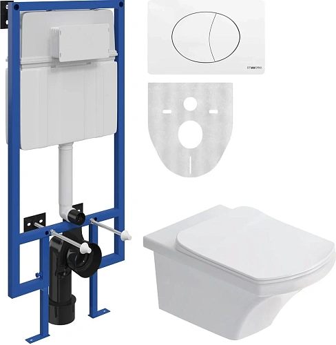 Комплект Унитаз подвесной STWORKI Хальмстад SETK2804-0606-001-1-6000 с микролифтом + Система инсталл 561110 Комплект Унитаз подвесной STWORKI Хальмстад SETK2804-0606-001-1-6000 с микролифтом + Система инсталл 561110