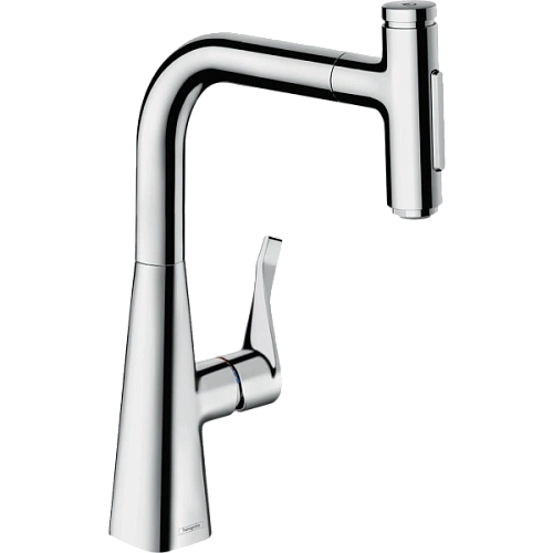 Смеситель для кухни Hansgrohe Metris Select M71 240, с вытяжным душем, 2jet, sBox 73817000, хром Смеситель для кухни Hansgrohe Metris Select M71 240, с вытяжным душем, 2jet, sBox 73817000, хром